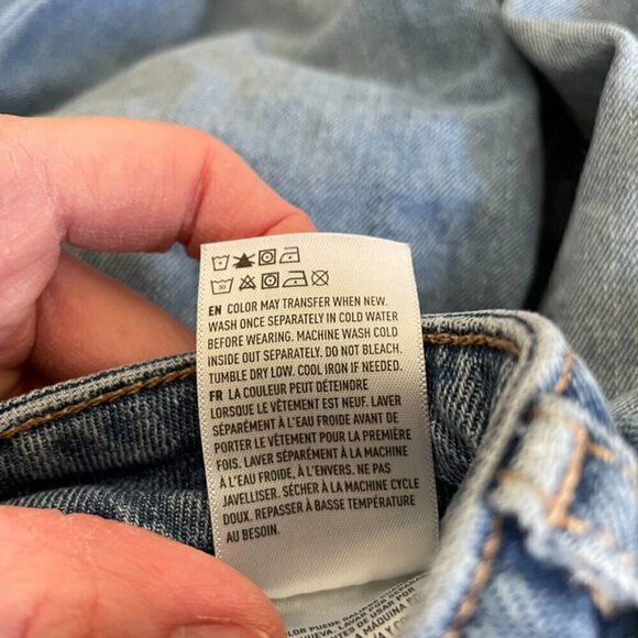 AMERICAN EAGLE AE Comfort Stretch Waistband Mom Jean Medium Wash Ripped Cropped - Picture 9 of 12